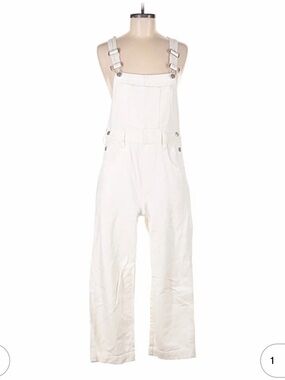 Cream/white Denim Overalls